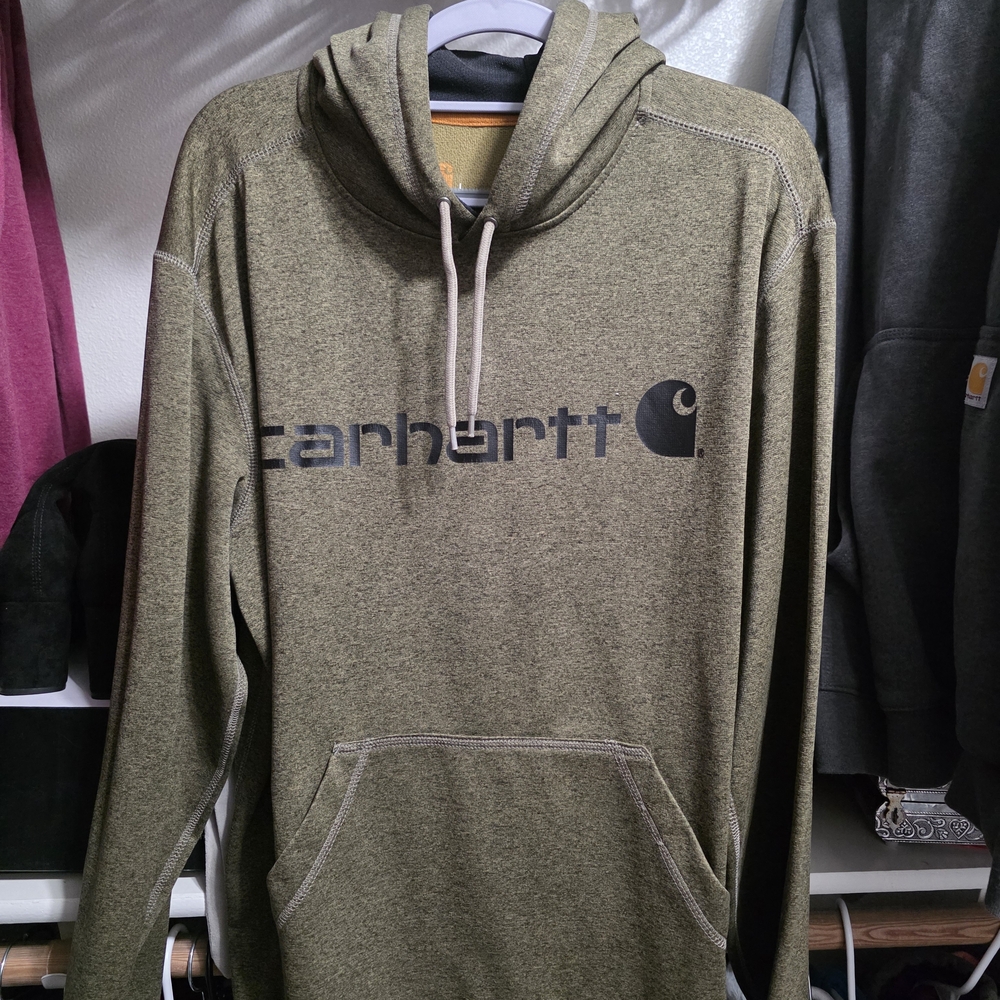 Carhartt Olive Green Logo Hoodie